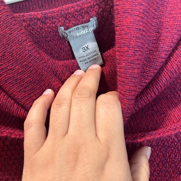 NEW DIRECTIONS WEEKEND Short Sleeve Cowl Neck Poncho Sweater, Womens 3X - Picture 2 of 13